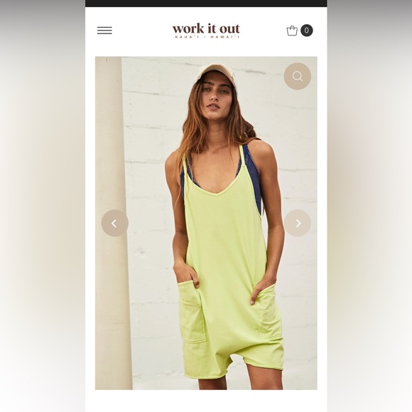 FP Movement by Free People Hotshot Short Romper in Limelight - Picture 2 of 8